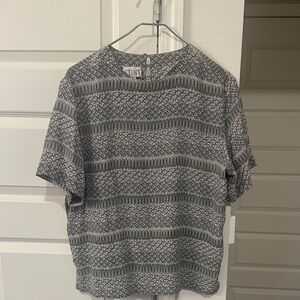 Black and Cream Patterned Blouse